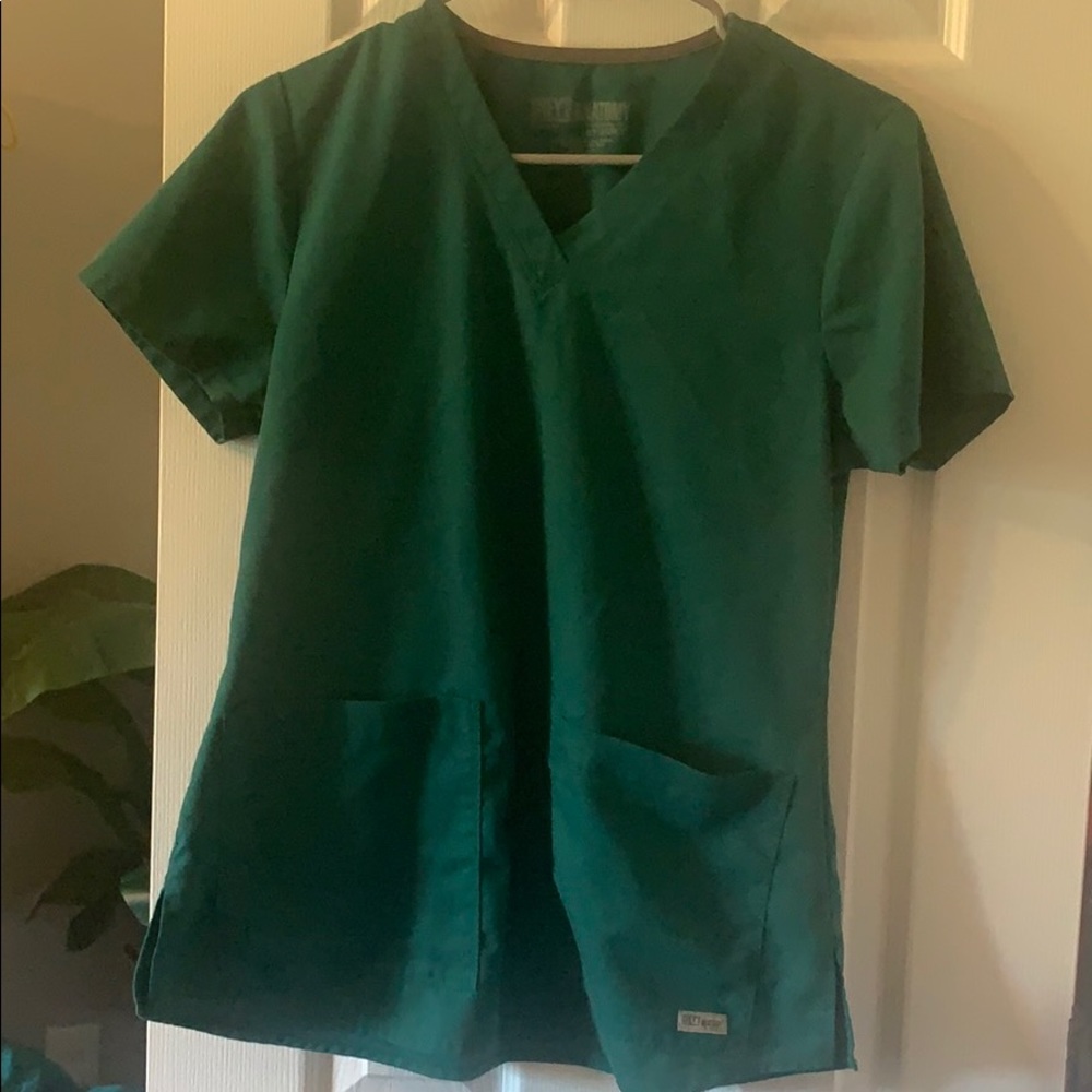 Hunter green scrub top